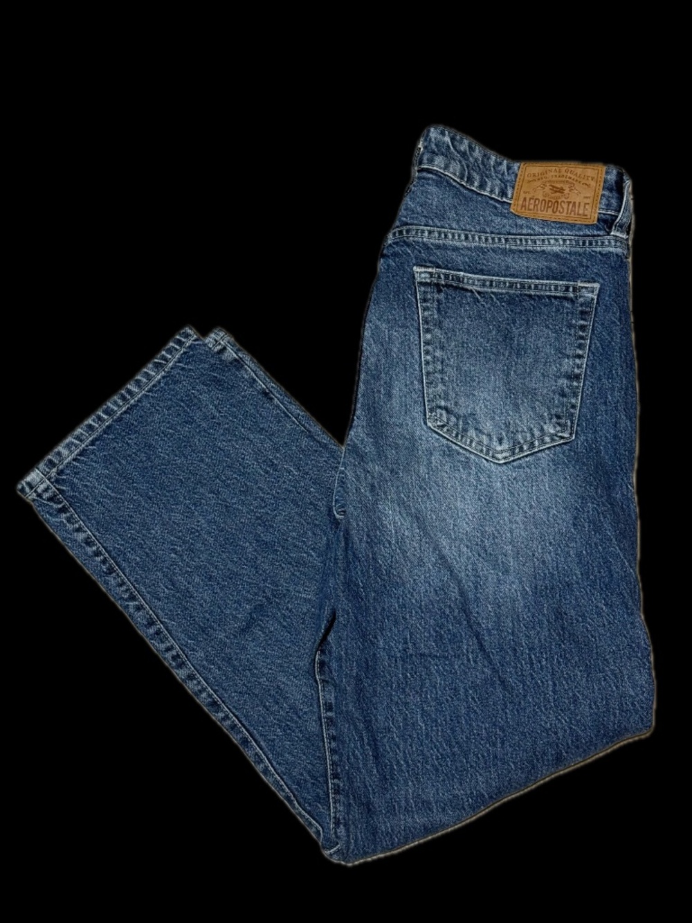 Aeropostale Relaxed Straight Jeans Men's 30x30 Medium Wash Stretch Denim